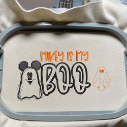 cartoon mouse is my boo embroidery design, happy halloween embroidery design, fall season bat embroidery file, ghost machine embroidery design