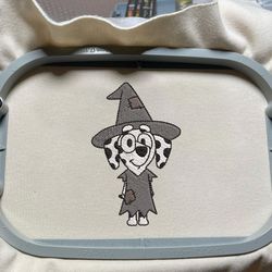 witch blue dog ghost halloween embrodiery design, cartoon blue dog embroidery design, horror halloween embroidery machine file, 3 sizes