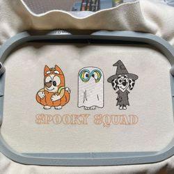 hello spooky halloween embroidery design, spooky squad embroidery design, ghost embroidery machine design