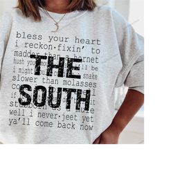 the south png | digital design, sublimation design, silhouette, southern saying