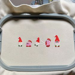 kirby x gnome embroidery designs, christmas embroidery designs, christmas 2022 embroidery files, xmas embroidery designs