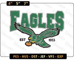 NFL Philadelphia Eagles Girls Embroidery Design, NFL Football Logo Embroidery Design, Famous Football Team Embroidery Design, Football Embroidery Design, Pes, Dst, Jef, Files