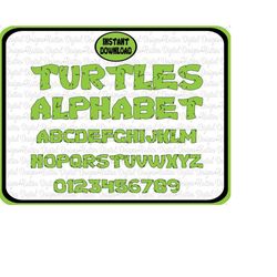 turtle font bundle / alphabet  svg / clipart / cutter files / cricut silhouette digital svg eps png