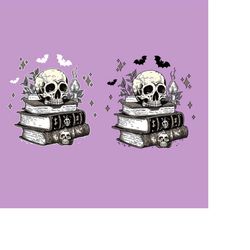 book lover skull skeleton librarian books lover halloween png, halloween png, skull halloween png, skeleton png