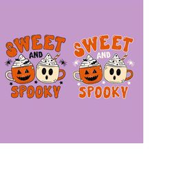 sweet and spooky pumpkins icecream mugs halloween png, halloween png, skull halloween png, skeleton png