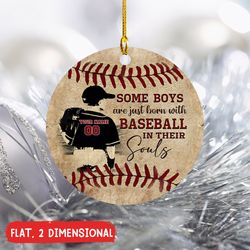 baseball boys 2d chrsitmas ornament, baseball ornament