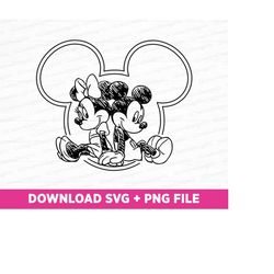 sketch mouse and friend svg, family trip svg, magical kingdom, mouse ear and mouse svg, vacay mode, family vacation, png