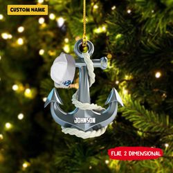 Christmas Anchor Sailor Captain Ornament for Sailor, Cruise Ship Ornament Gift for Sailor