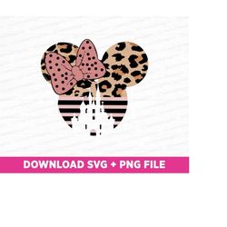 leopard mouse ear svg, miss mouse svg, family trip svg, magical kingdom, vacay mode, leopard miss mouse svg, png svg fil