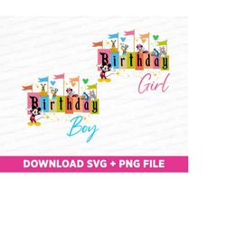 bundle birthday svg, birthday boy svg, birthday girl svg, mouse and friends svg, family birthday svg, happy birthday, pn