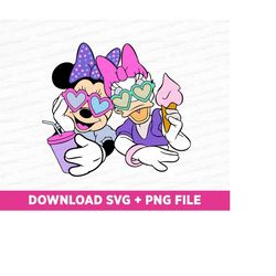 miss mouse and duck svg, best friends svg, family trip svg, couple trip svg, girls with snacks svg, magical kingdom, png