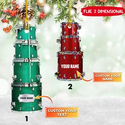 Drum 2D Christmas Ornament, Drummer Ornament
