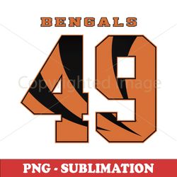 bengals football sublimation png - represent with player number 49