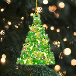 frog christmas tree ornament for frog lovers, cute frog ornament