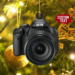 Personalized Name Camera Shaped For Photography Personalized Ornament, Camera Photographer Flat Christmas Ornament