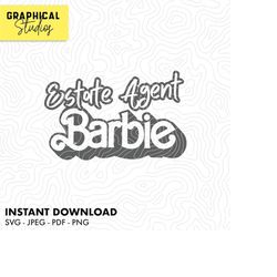 estate agent barbie - barbie movie - vector svg 18 instant download cricut png tshirt