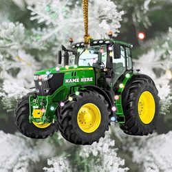 personalized tractor christmas ornament, farm tractor christmas ornament