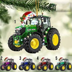 personalized tractor christmas ornament, tractor orament gift