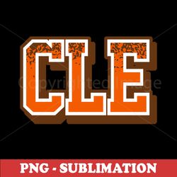 cleveland football sublimation png - retro sports letters - instant download