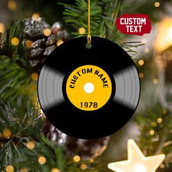 vinyl record flat ornament, personalized vinyl record ornament