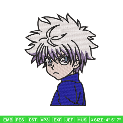 killua embroidery design, hunter x hunter embroidery, anime design, embroidery file, anime shirt, digital download