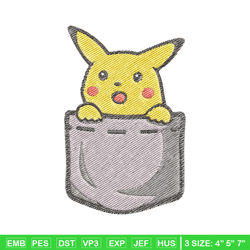 pikachu bag embroidery design, pokemon embroidery, anime design, embroidery file, digital download, embroidery shirt