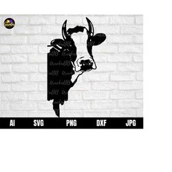 big cow head svg, cow head svg, cow svg, cow face svg, animal svg, dairy cow svg, cow silhouette, cow vector instant dow