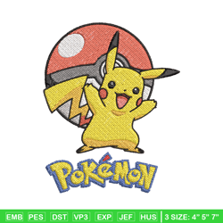 pikachu embroidery design, pokemon embroidery, anime design, embroidery shirt, embroidery file, digital download (2)