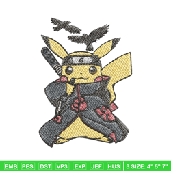 pikachu itachi embroidery design, pokemon embroidery, anime design, embroidery file, digital download, embroidery shirt