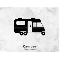 camper clipart image digital, travel clip art, camping clipart, camper van drawing