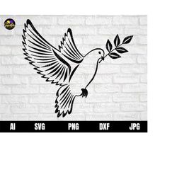 dove svg, pigeon peace svg, dove of peace svg, pigeon svg, bird svg, world peace day svg, peace dove silhouette, peace d