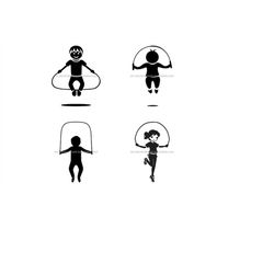 jump into fitness with our jumping rope clipart - commercial use included
