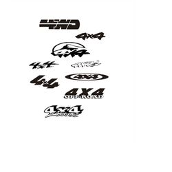 4x4 svg four by four logo pack off-road rally car truck racing sgv vector instant download ai / psd / svg / png cut desi
