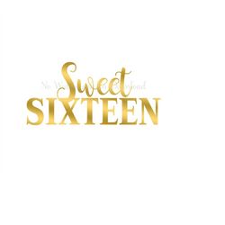 sweet sixteen faux foil png, sweet sixteen clip art, sweet sixteen foil image, sweet sixteen sticker clipart