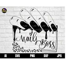 leopard nail boss svg, nail boss svg, nail tech svg, nails svg, nails svg, nail art, nails wall art, nails tumbler, wome