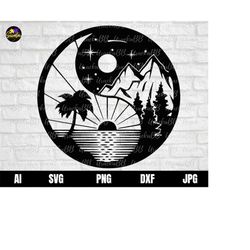 yin yang symbol sun moon buddhism stars day night cricut cut file, svg files for cricut, instant download, svg, png, ai,