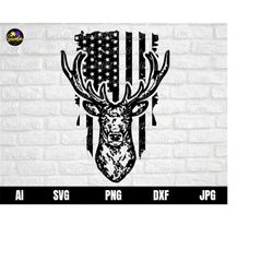 deer head svg, distressed american flag svg, hunting deer svg, hunting svg, hunting riffle deer svg, us deer hunter svg,