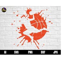 splatter basketball svg, paint splat svg, basketball svg, basketball mom svg, dripping basketball svg, splash svg, baske