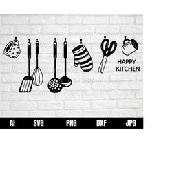 kitchen wall funny design cook utensils home decoration restaurant cricut cut file, svg for cricut, instant download, sv