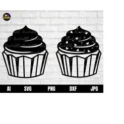 cupcake set svg, love cupcake svg, heart cupcake svg, cupcake svg, cupcake svg cutting files, cupcake svg design, cupcak