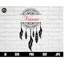 dreamcatcher svg, split monogram dreamcatcher svg, feathers svg, boho svg, native american svg, dream catcher with feath