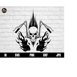 biker skull svg, motorcycle svg, motorbike svg, motor bike svg, motorcycle cricut file, biker skull svg