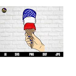 ice cream cone svg, 4th of july png, ice cream shirt png, summer usa flag svg, usa svg, america flag shirt svg