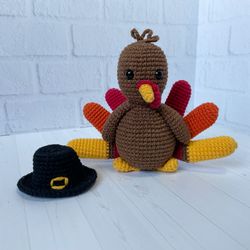 crochet turkey pattern, thanksgiving crochet pattern, fall crochet pattern