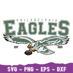 vintage philadelphia eagle football svg, retro nfl philly football svg, philadelphia eagles svg