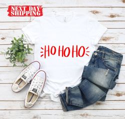 HoHoHo Christmas Shirt, Santa Shirt, Snowy Christmas Shirt, Holiday Gift, Christmas Shirt, Christmas Tee, Retro Ho Ho Ho