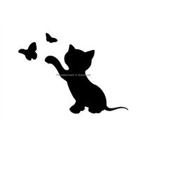 kitten svg cutting file, kitten digital download, kitten laser svg, kitten silhouette cutting svg, kitten vinyl image fi