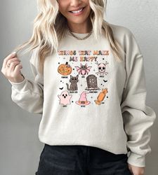 funny halloween sweatshirt, pumpkin shirt, halloween candy shirt, ghost shirt, cute halloween shirt, spooky season, hall