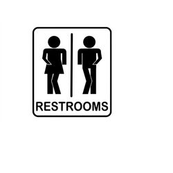 bathrooms sign svg file, restrooms clipart image, bathroom cutting cut file, restrooms laser svg, restrooms dxf file, to