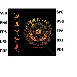 iro-n flam-e four-th wing burn it dow-n svg, bookish png,  viole-t sorrenga-il svg